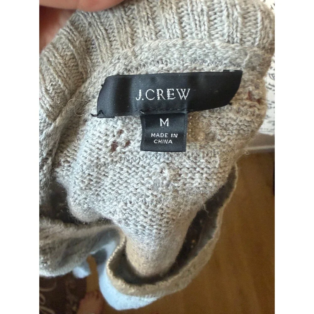 J.Crew Knit Crew Neck Sweater Medium Light Gray